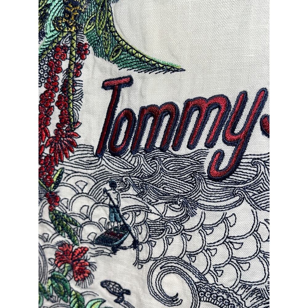 Tommy Bahama Mens XLT 100% Linen Embroidered Back Button Down Shirt White NWOT - Picture 7 of 12